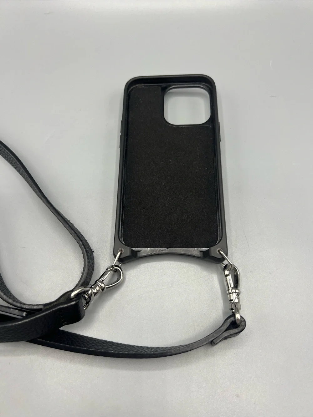 Bandolier Hailey Crossbody iPhone 13 Pro Wallet Black Leather Adjustable Strap